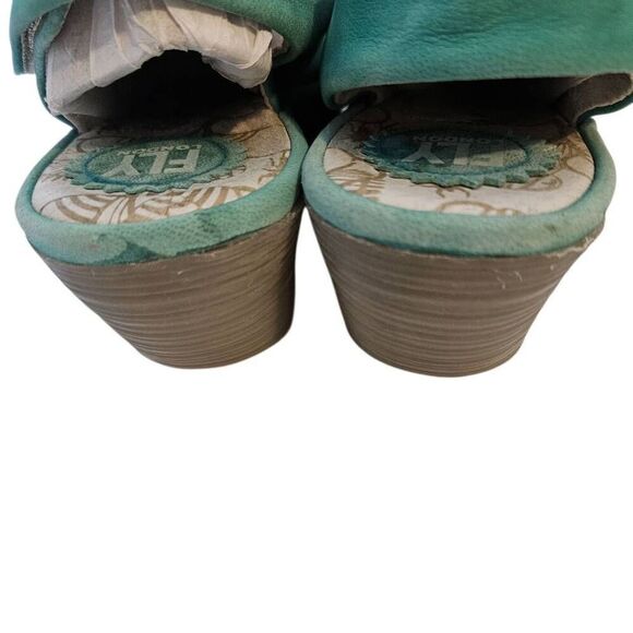 Fly London wedge sandals, faded turquoise.  Size 39(8). - Picture 3 of 5